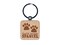English Springer Spaniel Dog Paw Prints Fun Text Engraved Wood Square Keychain Tag Charm